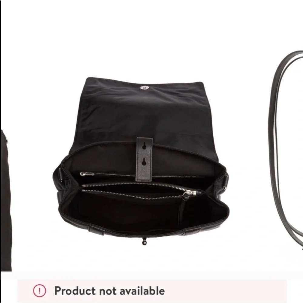 AllSaints Sid black nylon and leather backpack like new - Picture 3 of 11